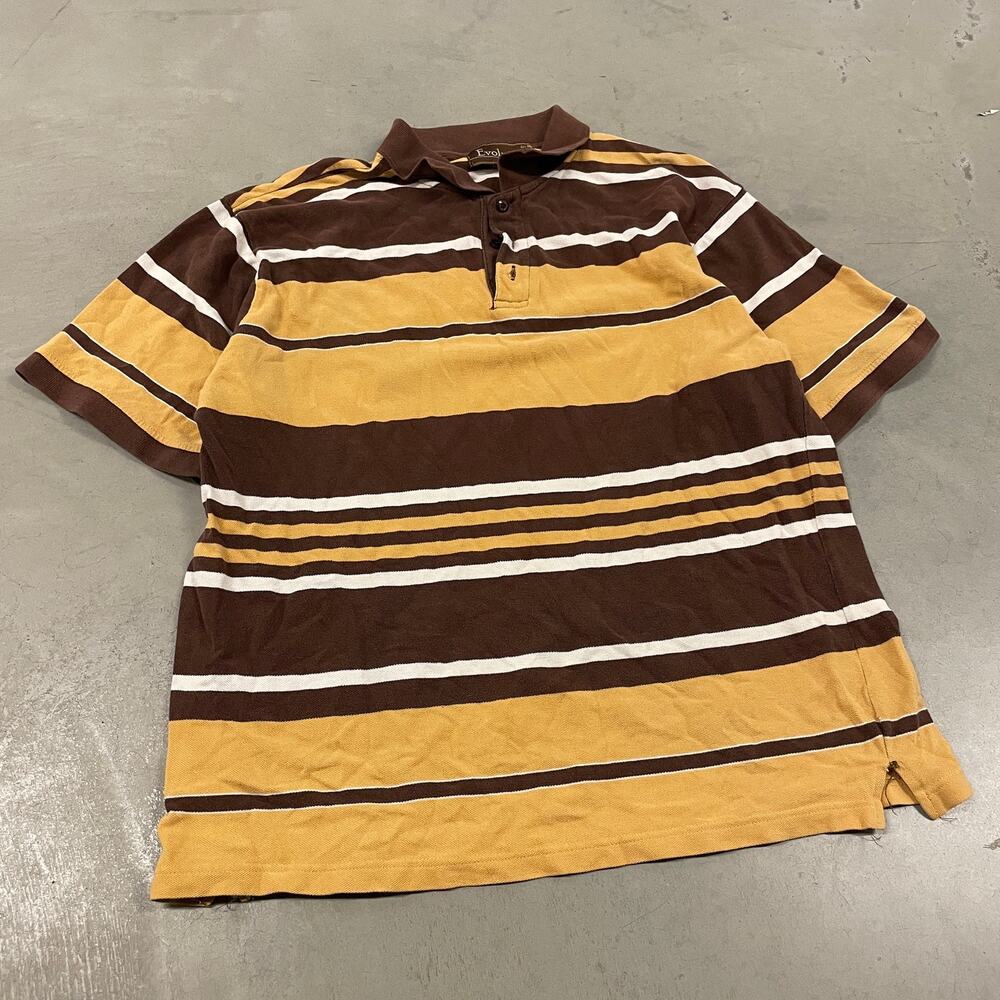 Vintage Y2K striped polo t-shirt